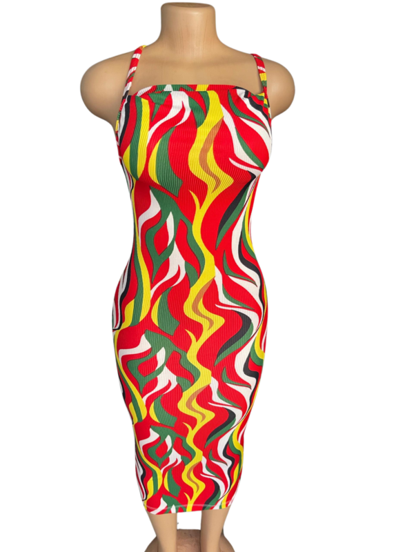 Red multi-color women casual outfit