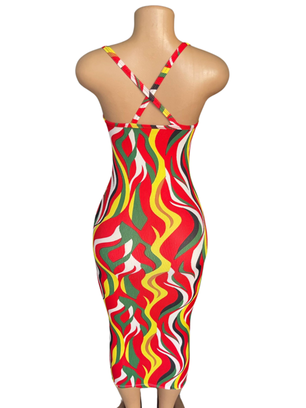 Red multi-color women casual outfit - Image 2